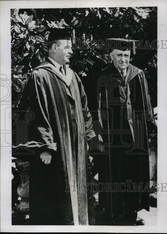 1938 Press Photo Dr. Ernest M. Hopkins & John Lloyd Newcomb - Historic Images