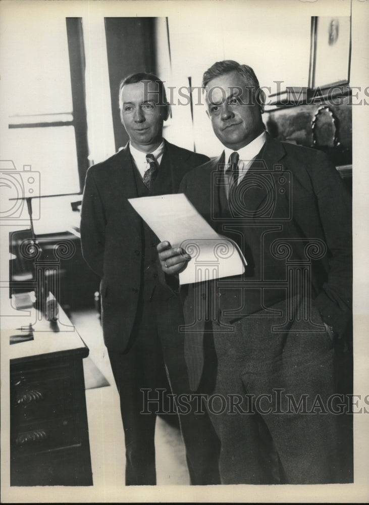 1931 Press Photo Herbert Thomas, Ulster County Treasurer and Dwight McEntee - Historic Images