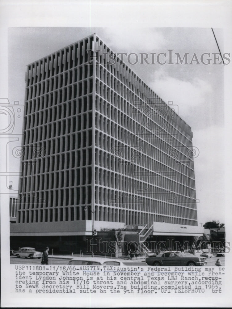 1966 Press Photo Austin Texas Austin&#39;s Federal building may be temporary White - Historic Images