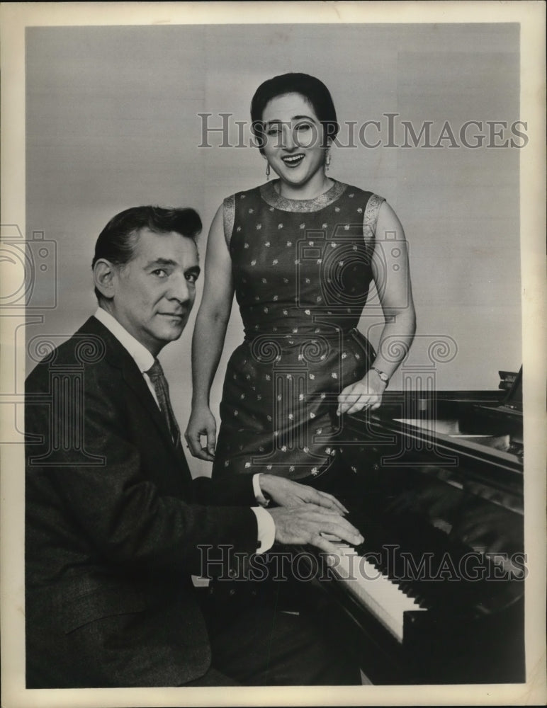 1963 Leonard Bernstein composer &amp; singerNetania Davrath on CBS-Historic Images