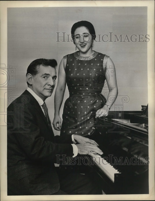 1963 Leonard Bernstein composer & singerNetania Davrath on CBS-Historic Images