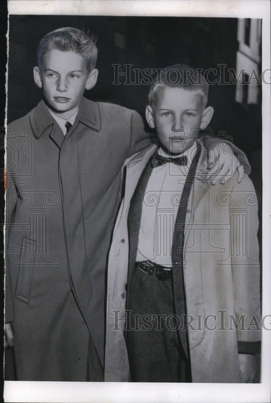 1955 Press Photo Slain millionaire William Woodhand Jr's sons William & James - Historic Images