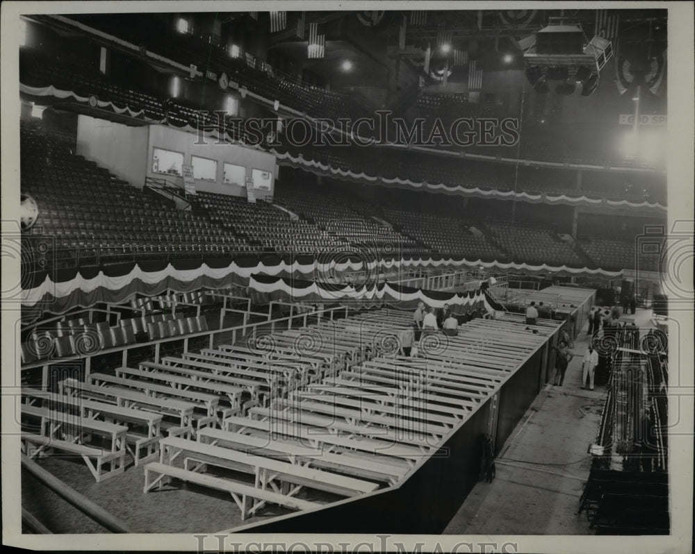 1944 Press Photo Chicago Stadium prepped for National Political conventions - Historic Images