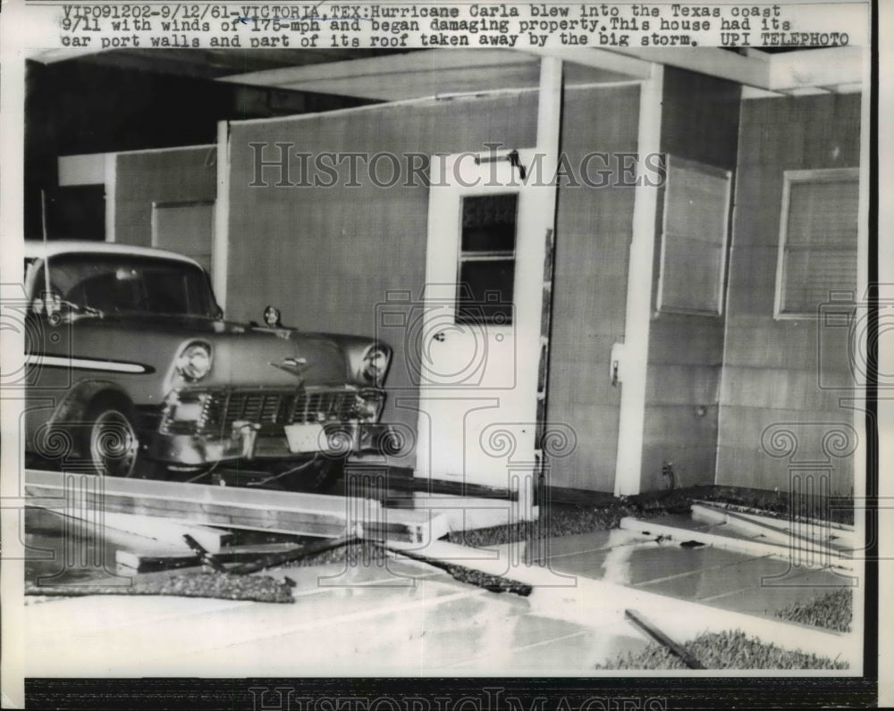 1961 Press Photo Victoria Tex hurricane damage along the coast - Historic Images