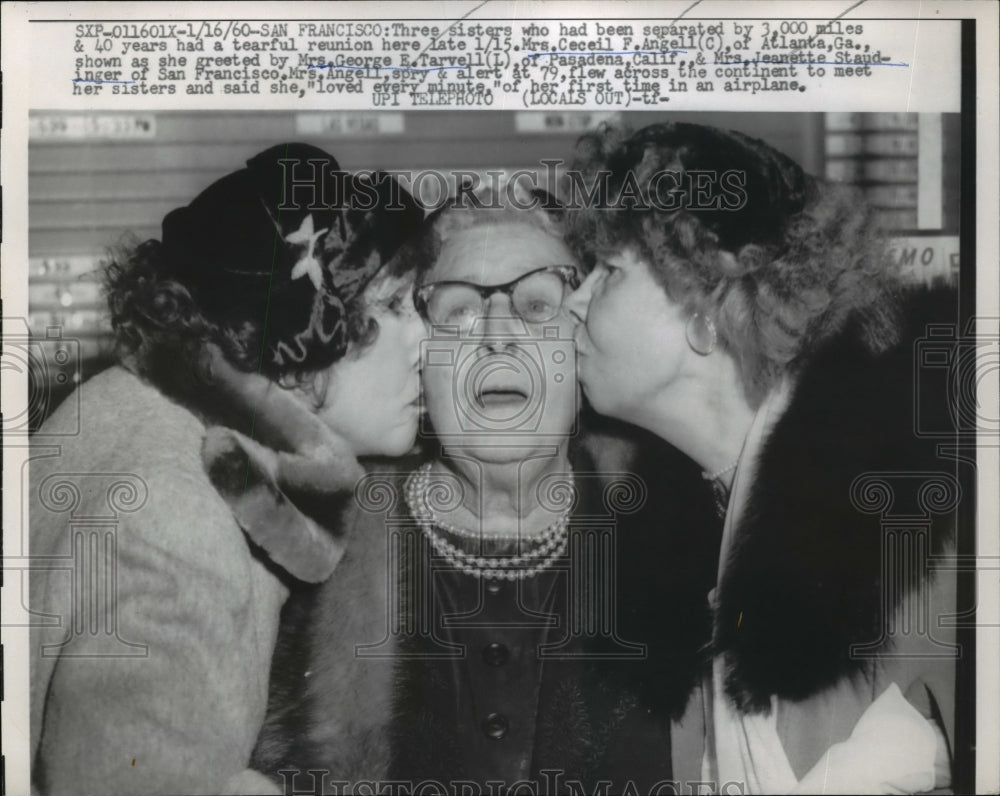 1960 Press Photo San Francisco Mrs C Angell, Mrs G Tarvell, Mrs J Staudinger - Historic Images