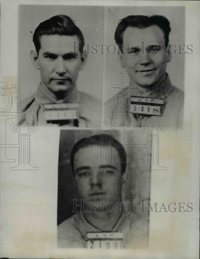 1934 Kans State prison escapees Frank Delgar, Ben Young, Tom McMahan-Historic Images