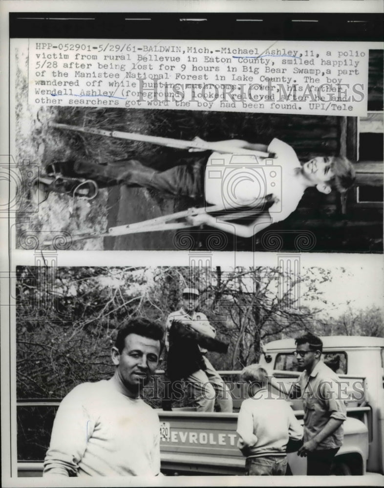 1961 Press Photo Michael Ashley a police victim from rural Bellevue - Historic Images