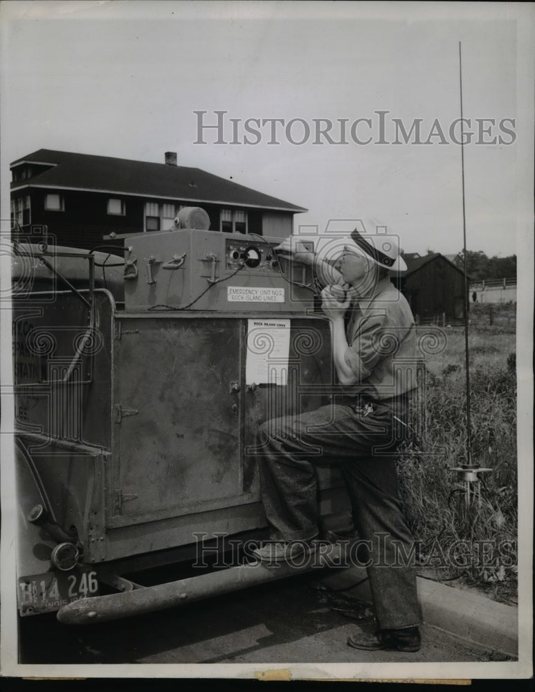 1944 Telephone Maintainer Charles Adams-Historic Images