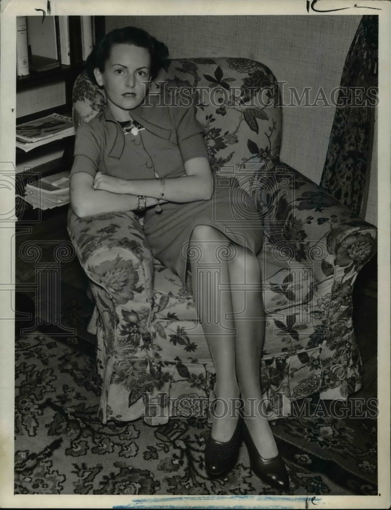 1939 Press Photo Mrs. Hans von Leewank, daughter of Captain Frank - Historic Images