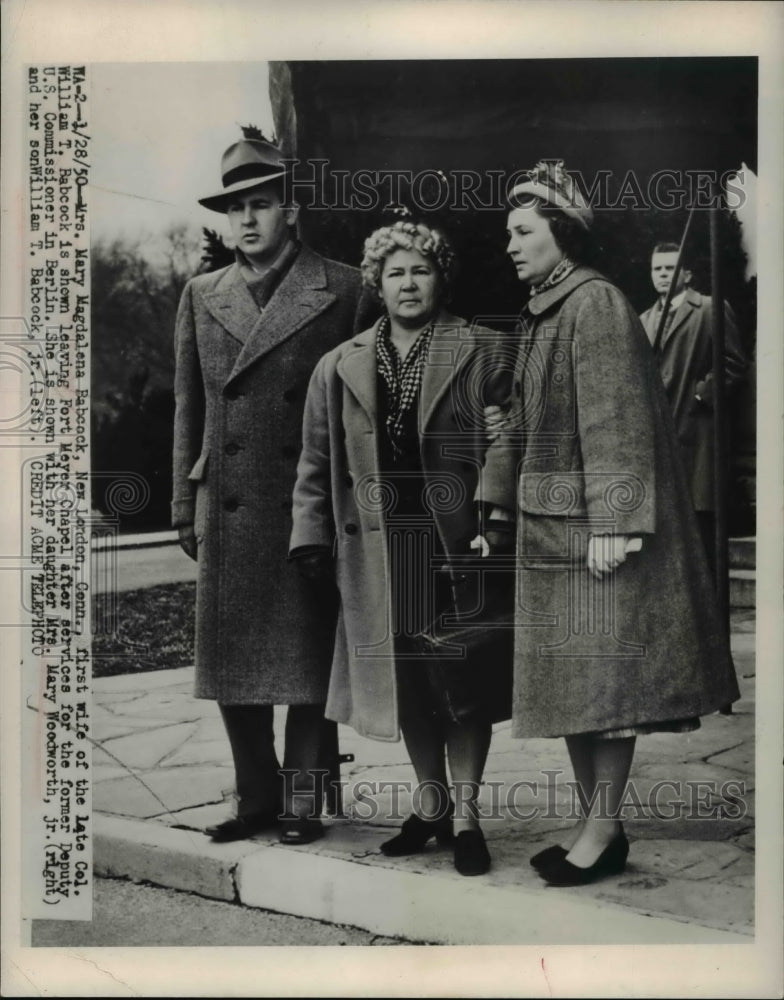 1950 Press Photo Mrs. Mary Magdalena Babcock, late Col. William&#39;s first wife - Historic Images