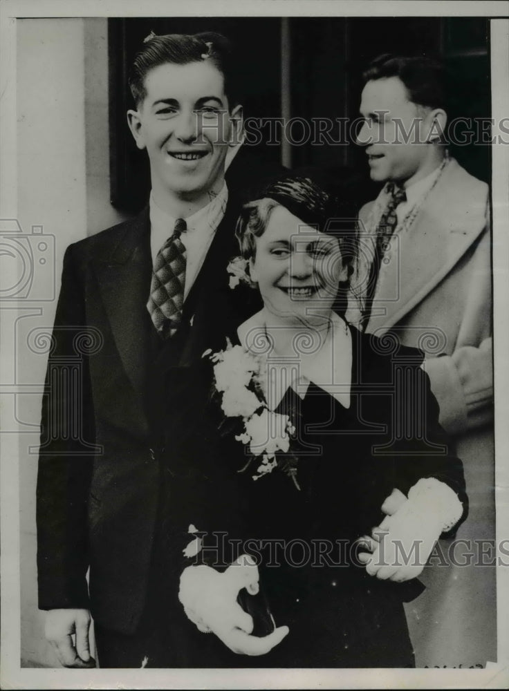 1937 Press Photo Jimmy Forsay marry Miss Eve Simpson in London - Historic Images