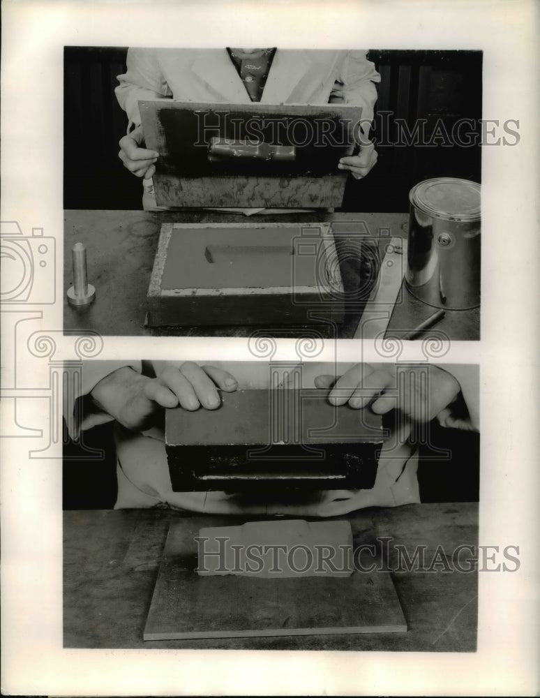 1958 Press Photo The die cutting at the Minnesota Mining and Manufacturing Co. - Historic Images