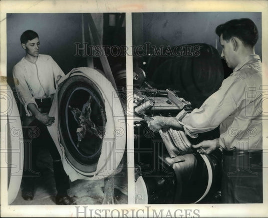1965 Press Photo Akron Ohio The FIrestone Tire & Rubber Company has come a long - Historic Images