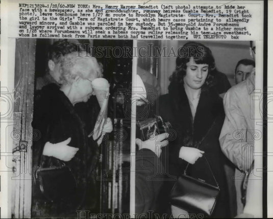 1960 Press Photo Mrs. Benedict (Left photo) &  Gamble Benedict, 19 (right photo) - Historic Images