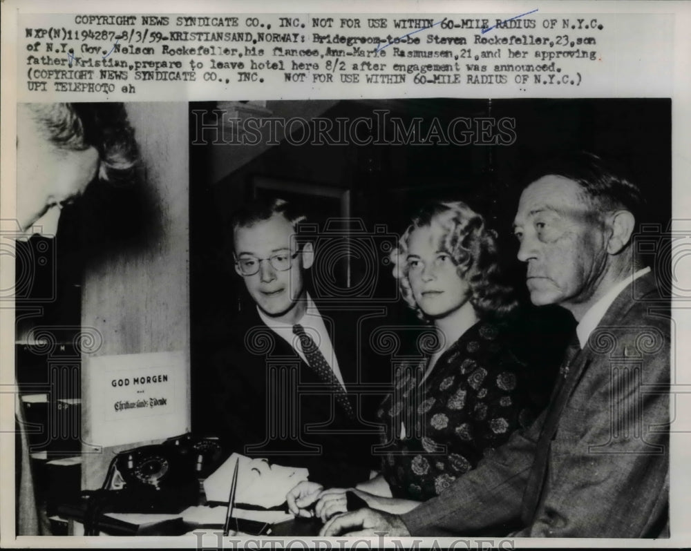 1959 Press Photo Bridegroom-to-be Steven Rockefeller, 23, son of N.Y. Gov. - Historic Images