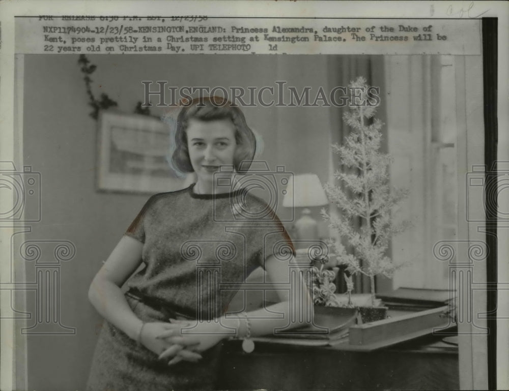 1958 Press Photo Princess Alexandra Daughter of Duke of Kent  Kensington Palace - Historic Images