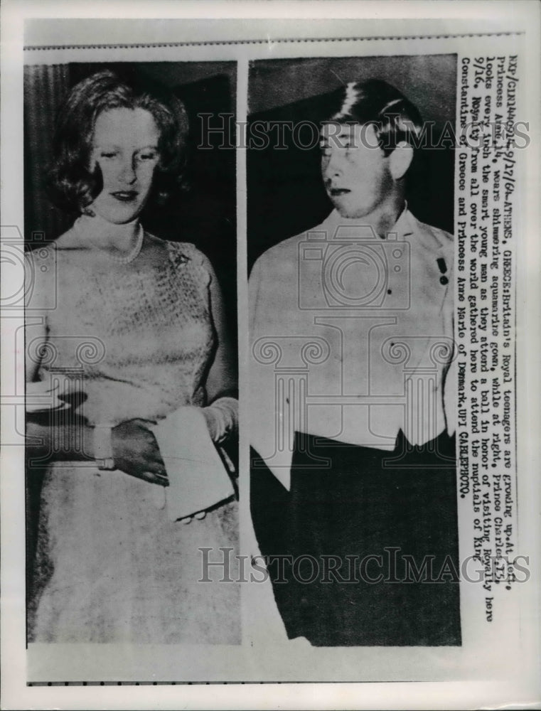 1964 Press Photo British Royal teenagers , Princess Ann and Prince Charles - Historic Images