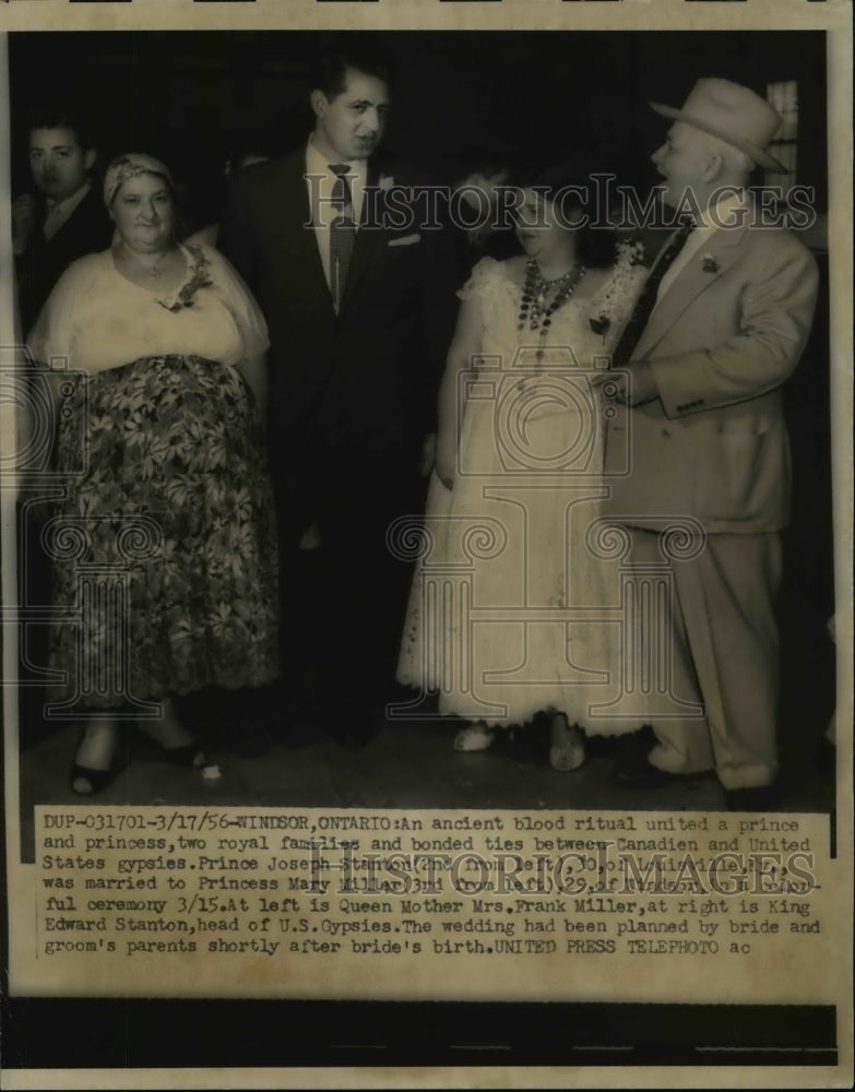 1956 Press Photo Prince Joseph Stanson marry Princess Mary Miller - Historic Images