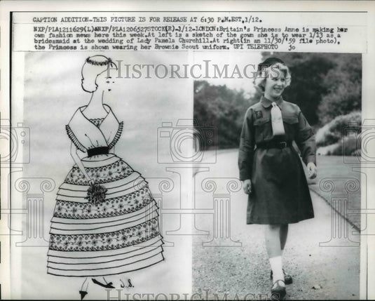 1960 Press Photo Britain Princess Anne making her own fashion news - Historic Images
