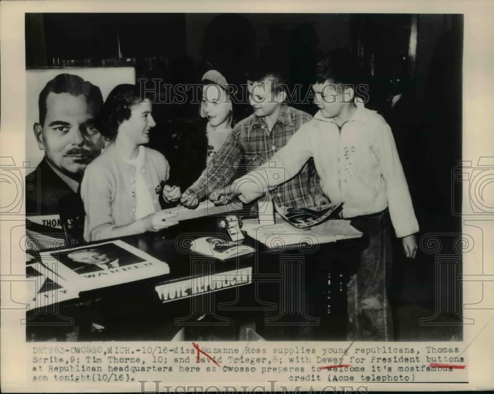 1948 Miss Suzanne, Owosso, Mich., supplies young republicans, Thomas ...