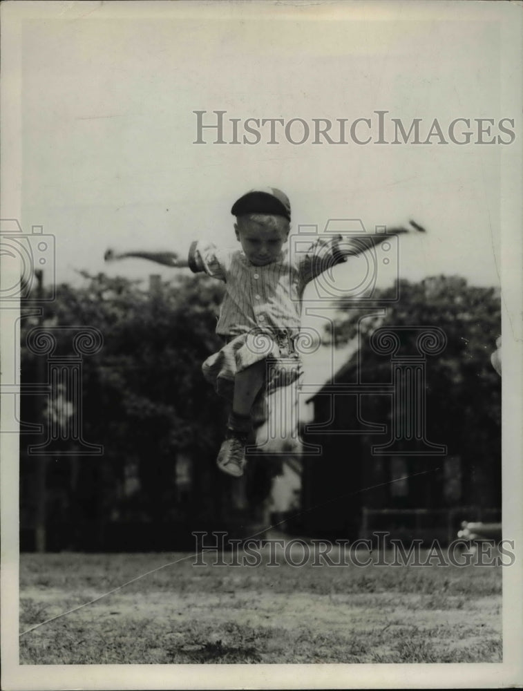 1945 Press Photo Boy playing at the Playground Olympics - Historic Images