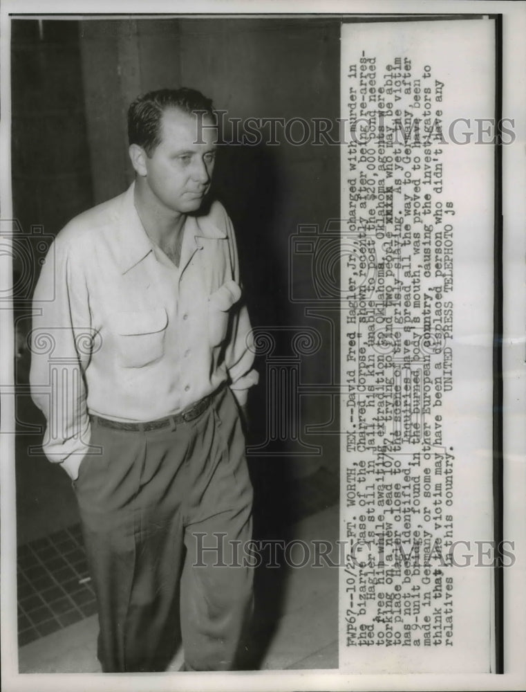 1954 Press Photo David Fred Hagler, Jr. charged of murder in the bizarre case - Historic Images