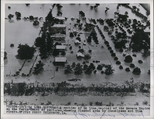 1954 Press Photo The La Lima  showing flooded ares - Historic Images