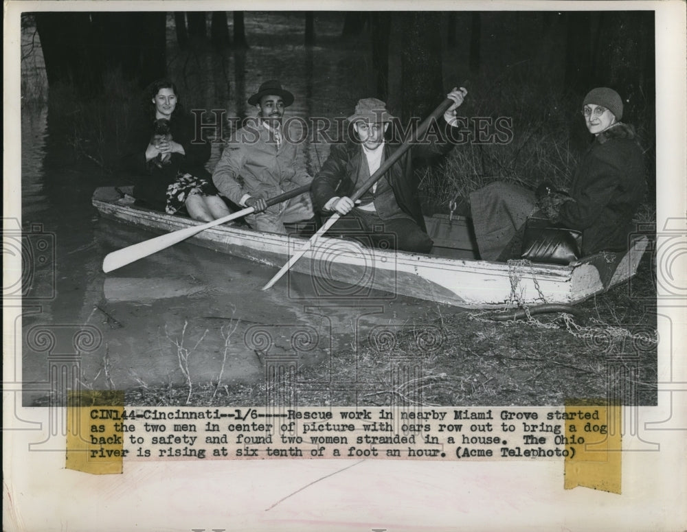 1950 Press Photo Rescue work in nearby Miami Grove - Historic Images