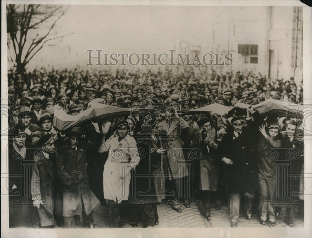 1932 Press Photo Demonstration of Bulgarian Students of University of Sofia - Historic Images