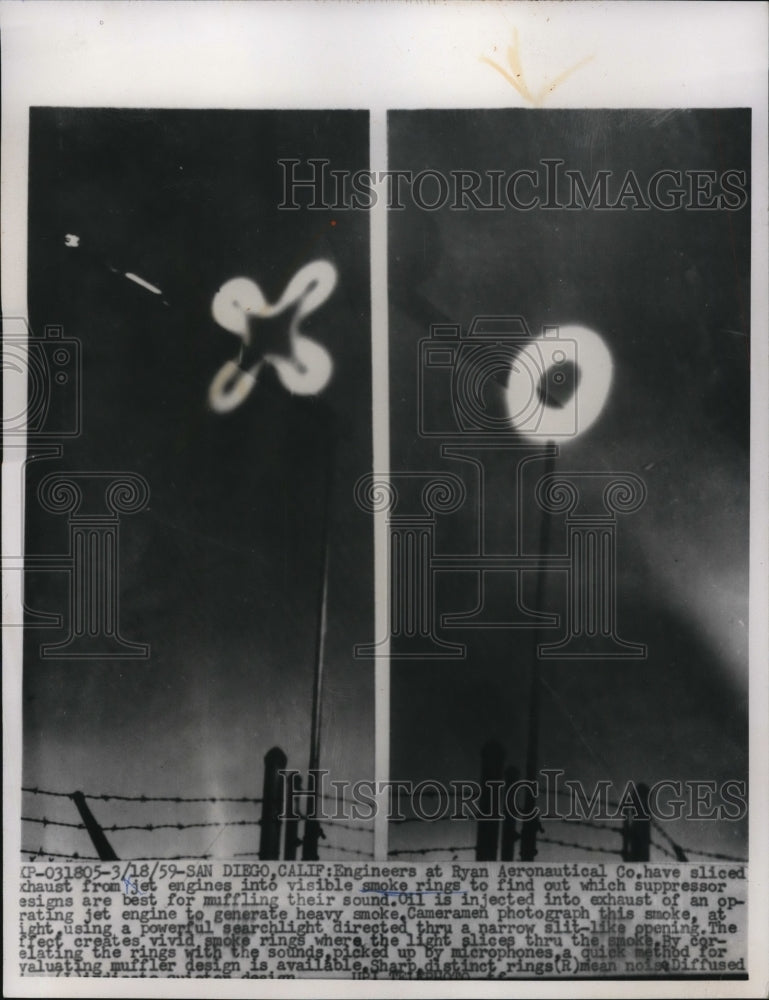 1959 San Diego Engineers at RYan Aeronautical CO have sliced exhaust - Historic Images