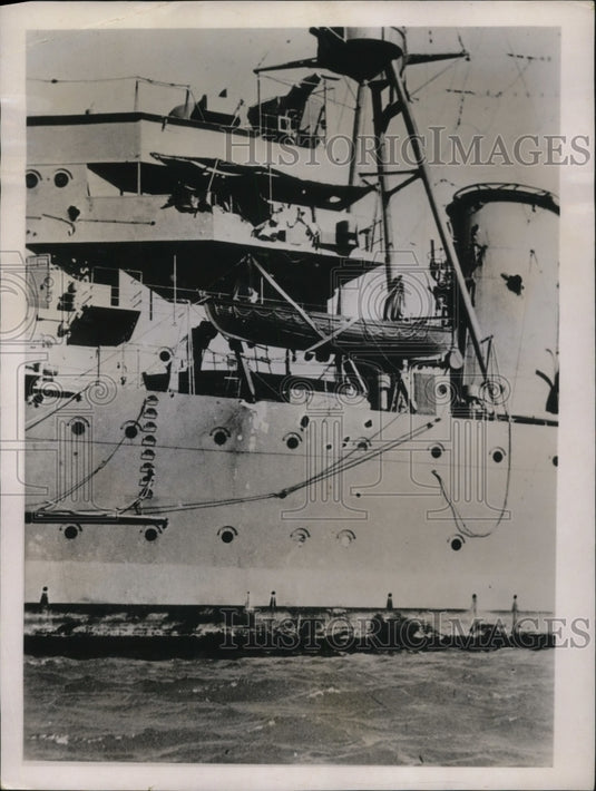 1936 The shattered bridge of this ship the Alfonso De Albuquerque of - Historic Images