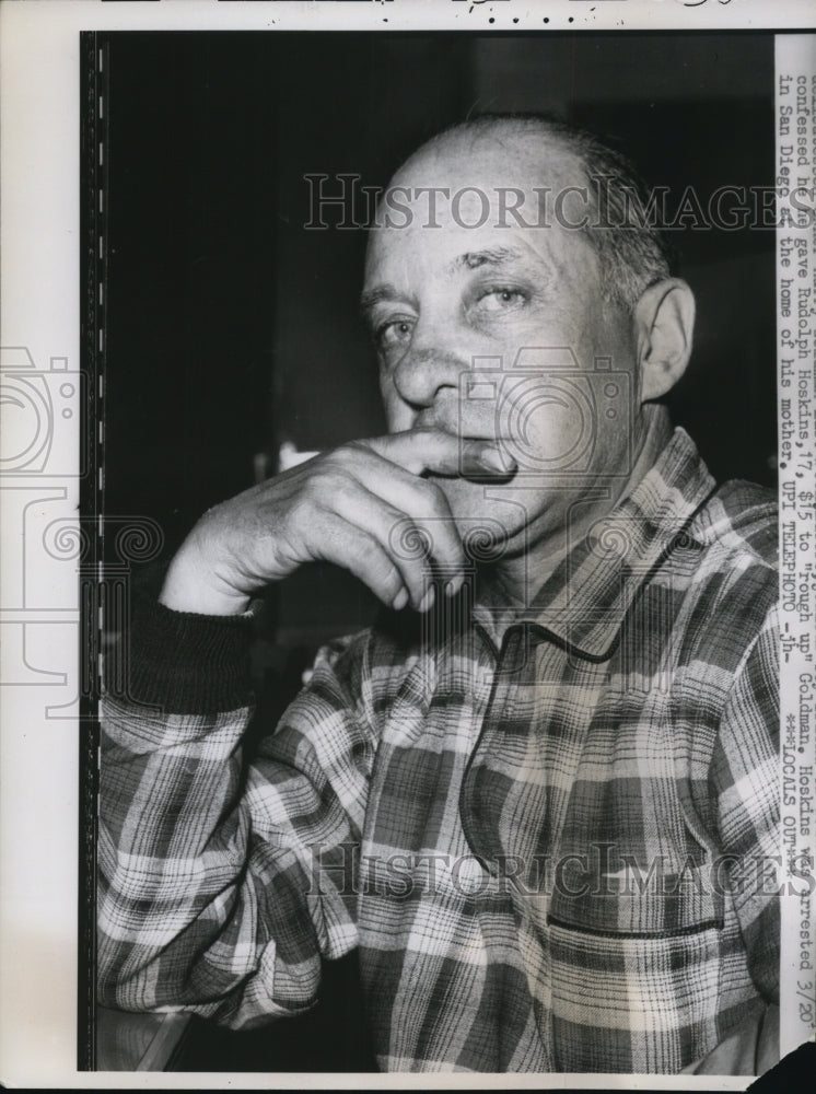 1963 Press Photo Albert Benjamin Lucero at the Police Station after arrest - Historic Images