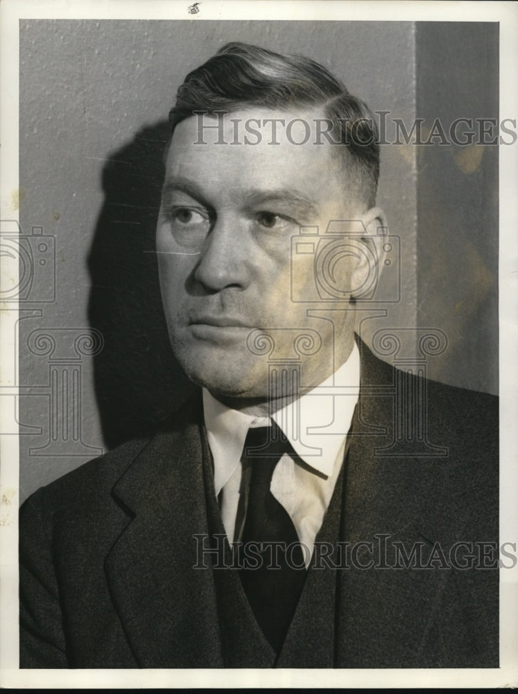 1934 Press Photo Sgt.Oliver L.Hassing alleged member of safe-cracking gang. - Historic Images