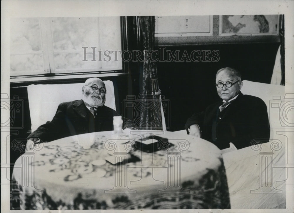 1933 Press Photo Korekiyo Takamashi & Baron Tatsuo Yamamoto of Japanese Cabinet - Historic Images
