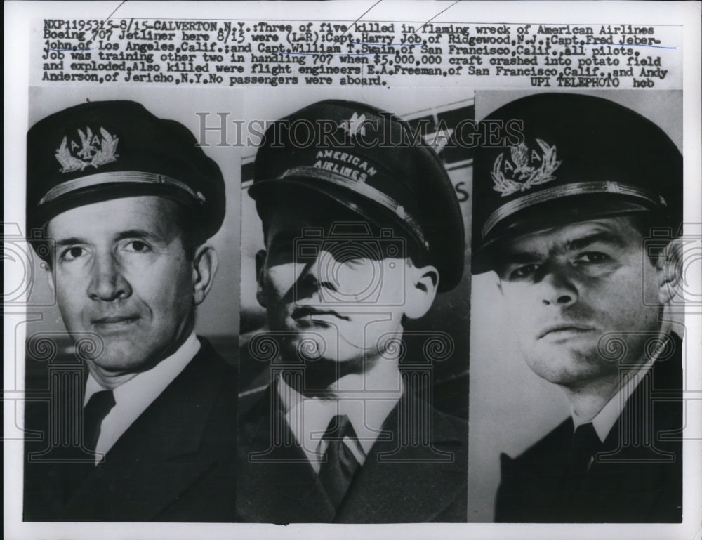 1959 Press Photo Capt. Harry Job, Capt. Fred Jeberjohn, Capt. William T. Swain-Historic Images