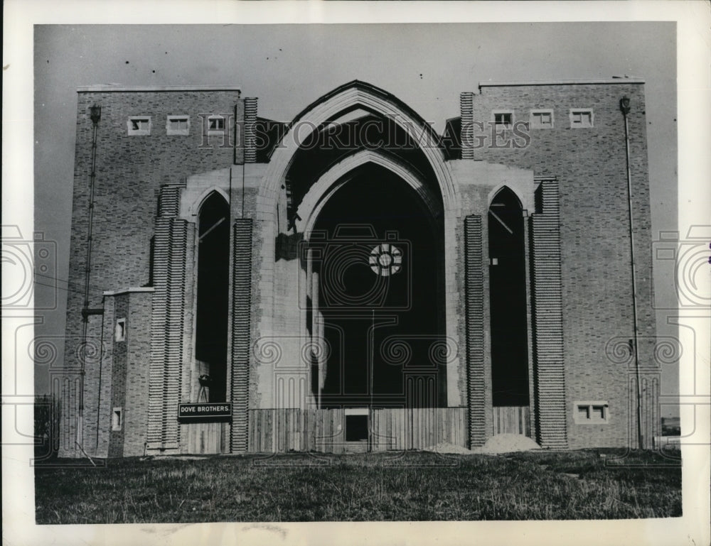 1948 Press Photo Unfinished Guildford Cathedral in Guildford may be finished - Historic Images