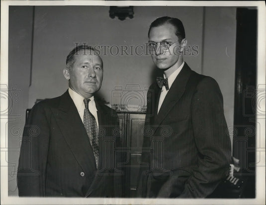 1933 Press Photo William Haines & George Imminger to accompany Adm Richard Byrd - Historic Images