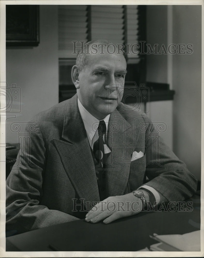 1952 Press Photo of Joseph Becker retiring Vice President and General Manager - Historic Images