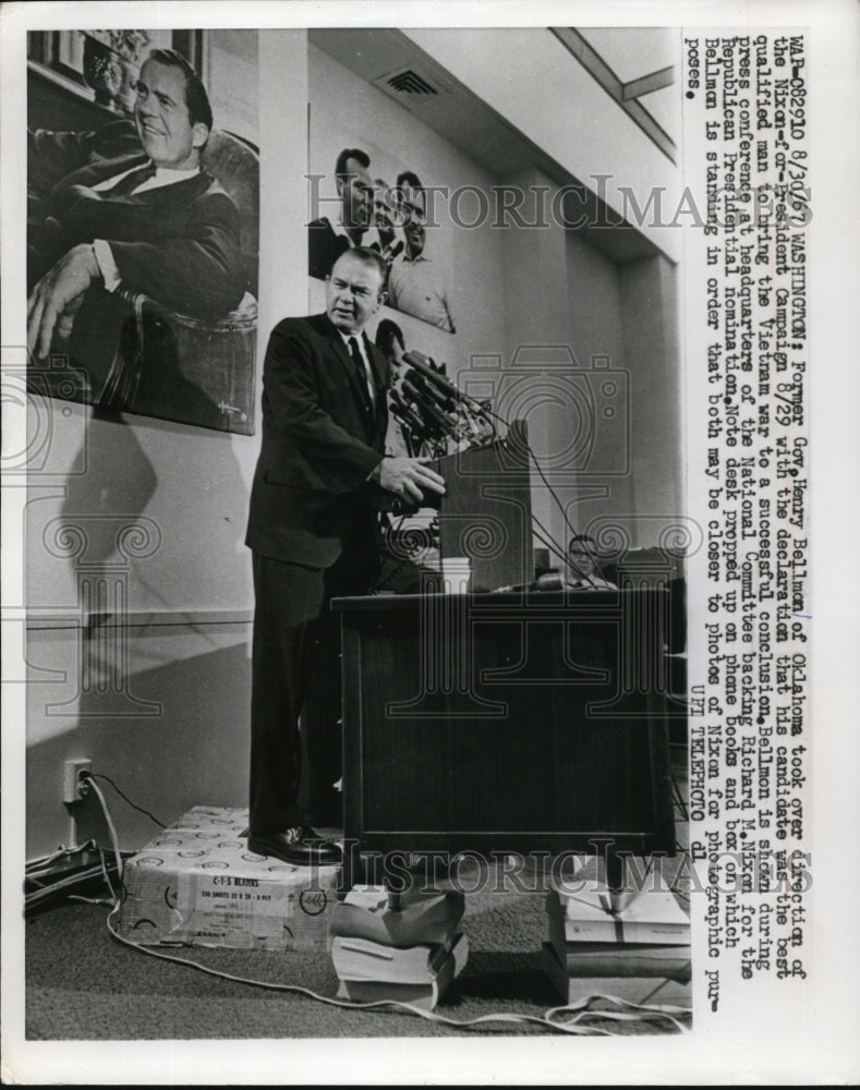 1967 Press Photo Henry Bellmon Former Governor of Oklahoma took over direction - Historic Images