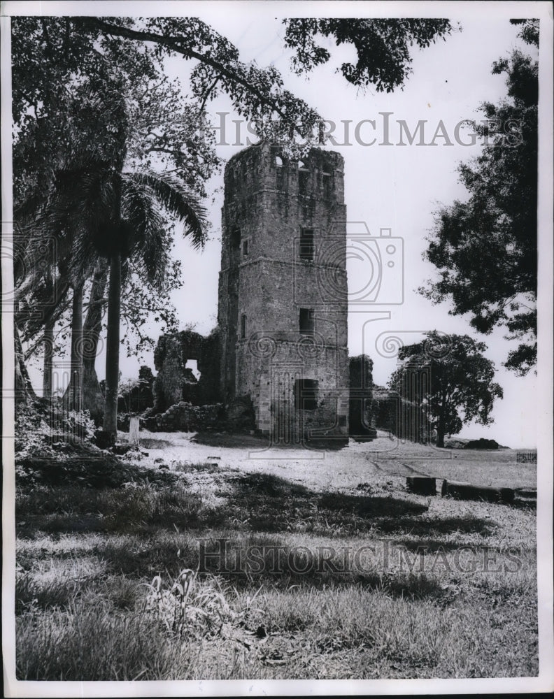 1956 Press Photo Panama City historical landmark Tower - Historic Images