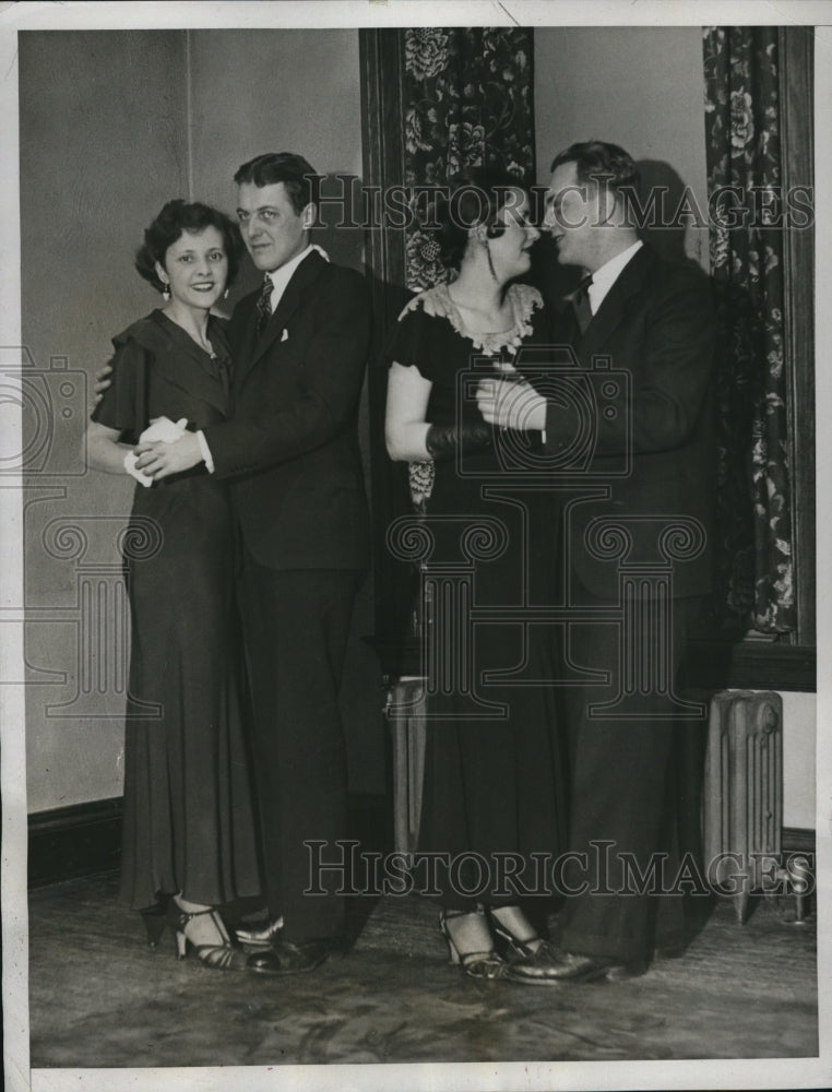 1933 Press Photo left to right as they attended the Fraternity Dance a feature - Historic Images