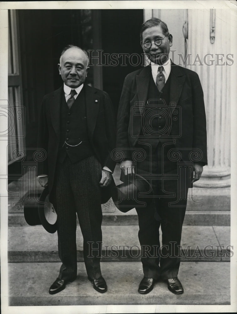 1933 Press Photo Kaju Nakamura with Japanese Ambassador Katsuji Debucht - Historic Images