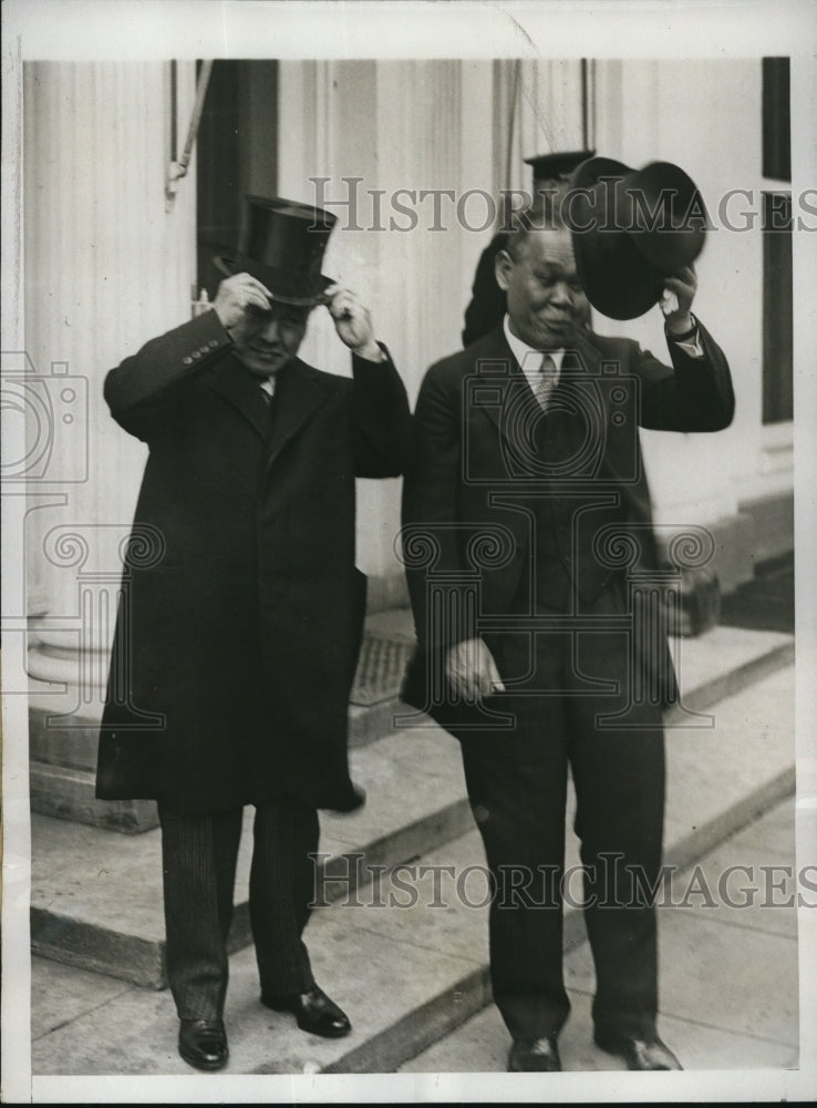 1933 Press Photo Osami Nagano with Katsuji Debuchi after visiting Pres.Roosevelt - Historic Images