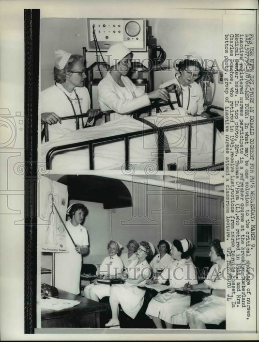 1966 Press Photo Nurses Mrs. Thomas O'Hara, Mrs. Charles Donohoe Instructed - Historic Images
