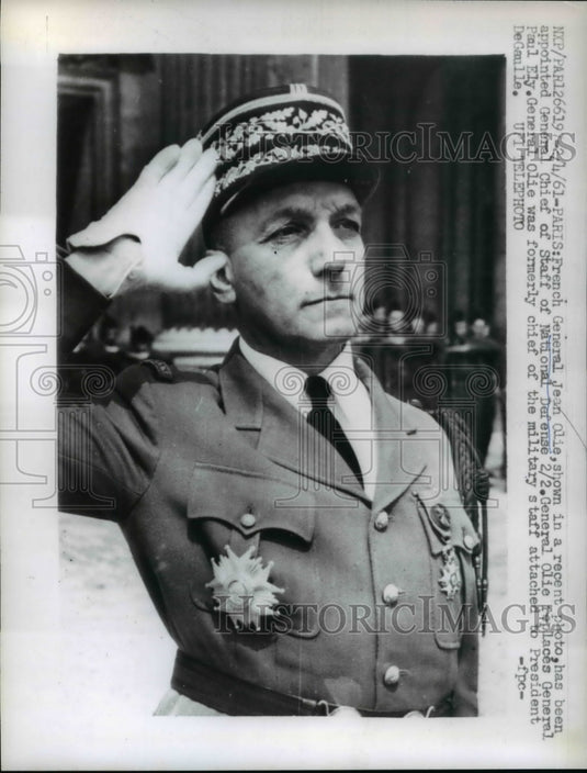 1961 Press Photo French General Jean Olie - Historic Images