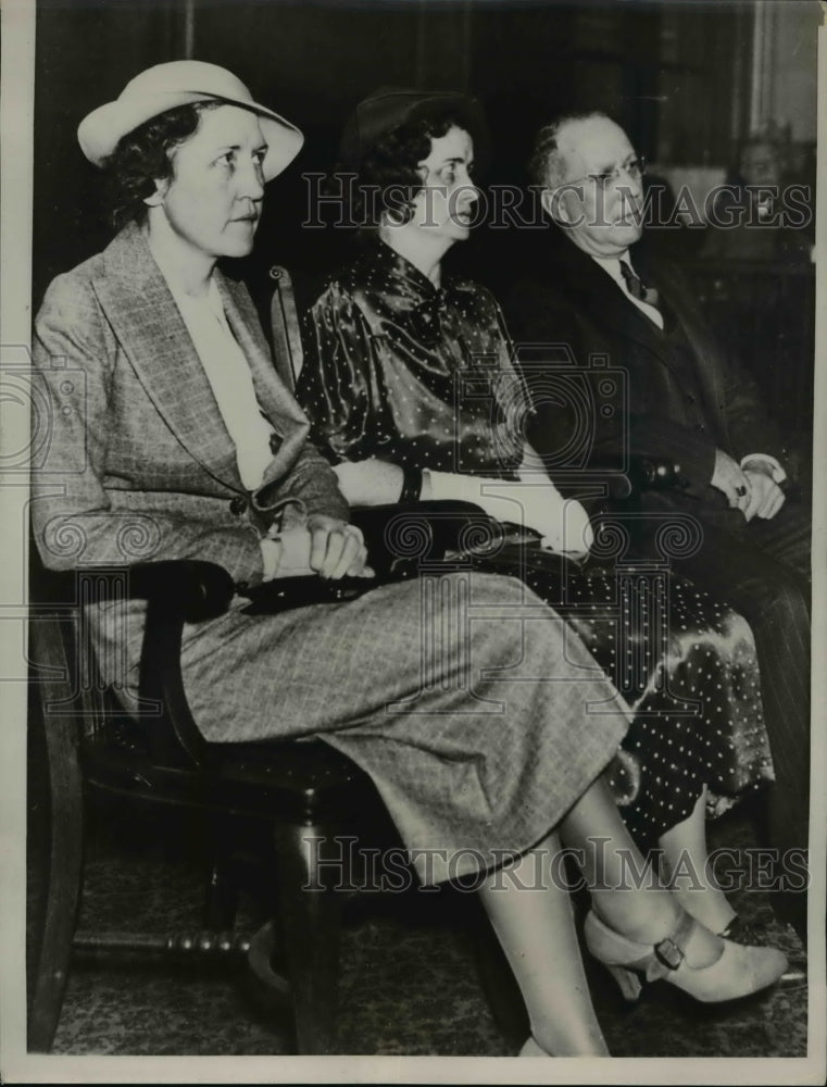 1936 Press Photo L-R: John J.O&#39;Donnell, Ms. Margaret Brady &amp; Ms. Esaline Brady - Historic Images