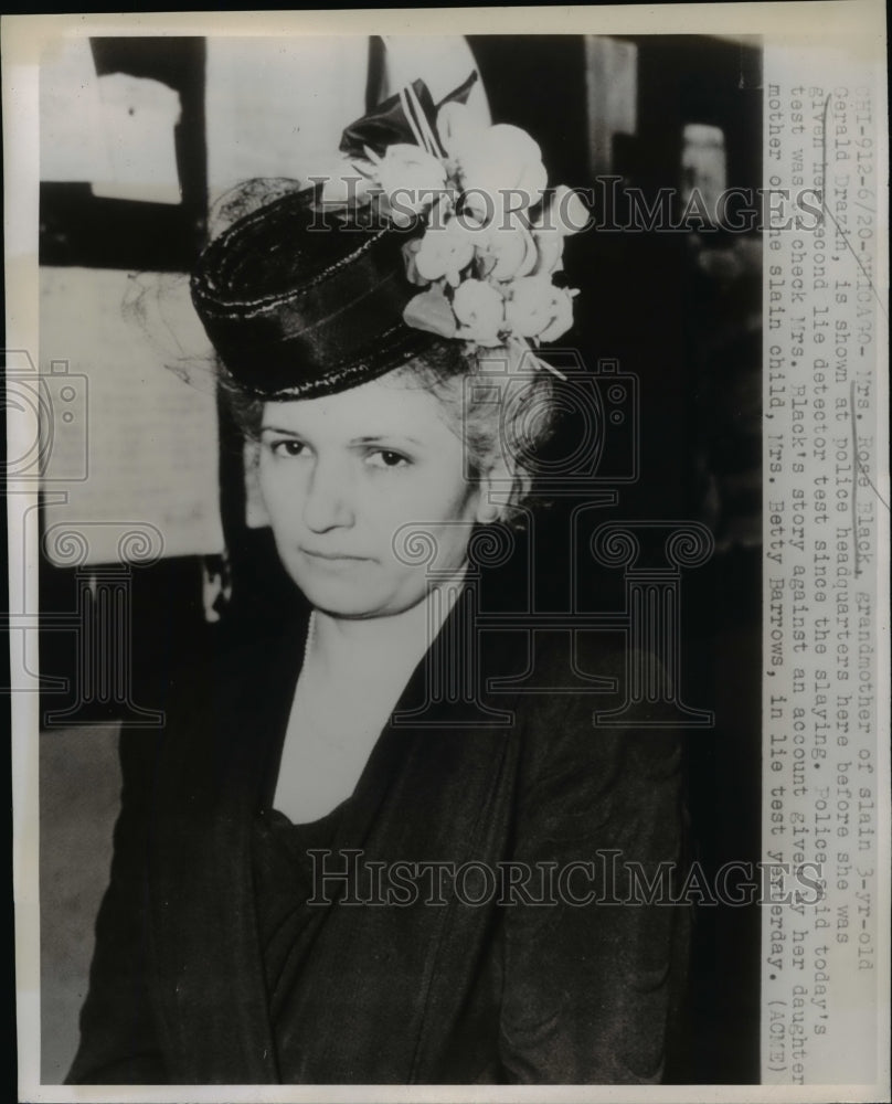 1947 Press Photo Rose Black, Grandmother of Strangled Baby Gerald Drazin Chicago - Historic Images