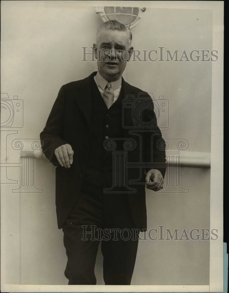 1926 Press Photo John T. Mc Govern returning on S.S. Mauretania in New York - Historic Images