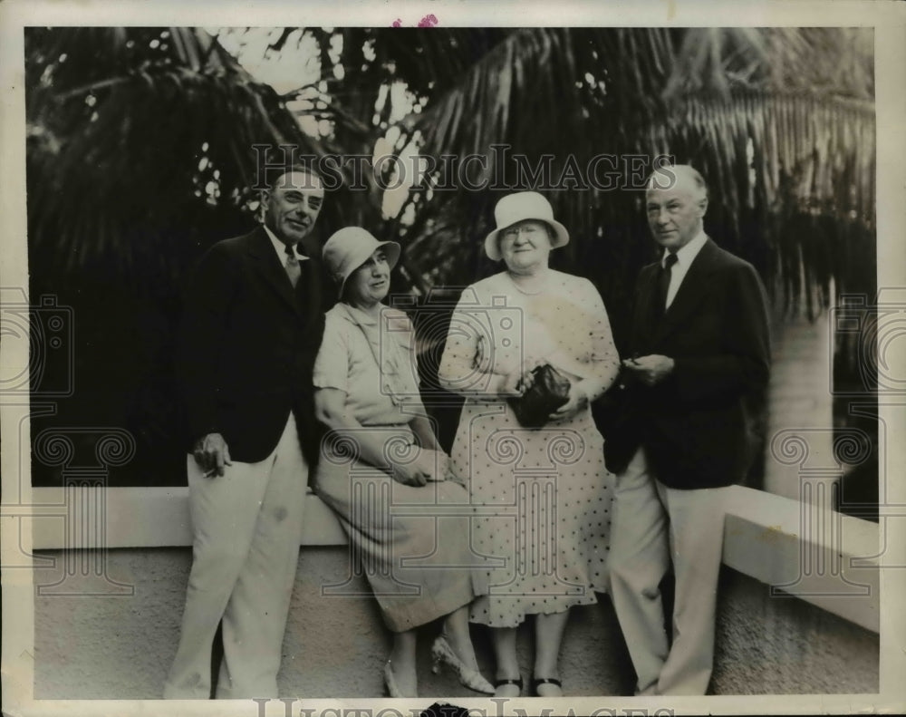 1932 Press Photo Mr. and Mrs. F. Chauvaunes Ogden and Mr. and Mrs. Sewell Ford - Historic Images