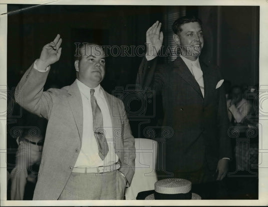 1935 Press Photo E.W. O'Brien and R.P. Herron of Associated Gas and Electric Co - Historic Images